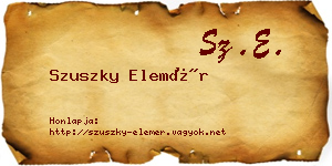 Szuszky Elemér névjegykártya