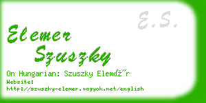 elemer szuszky business card